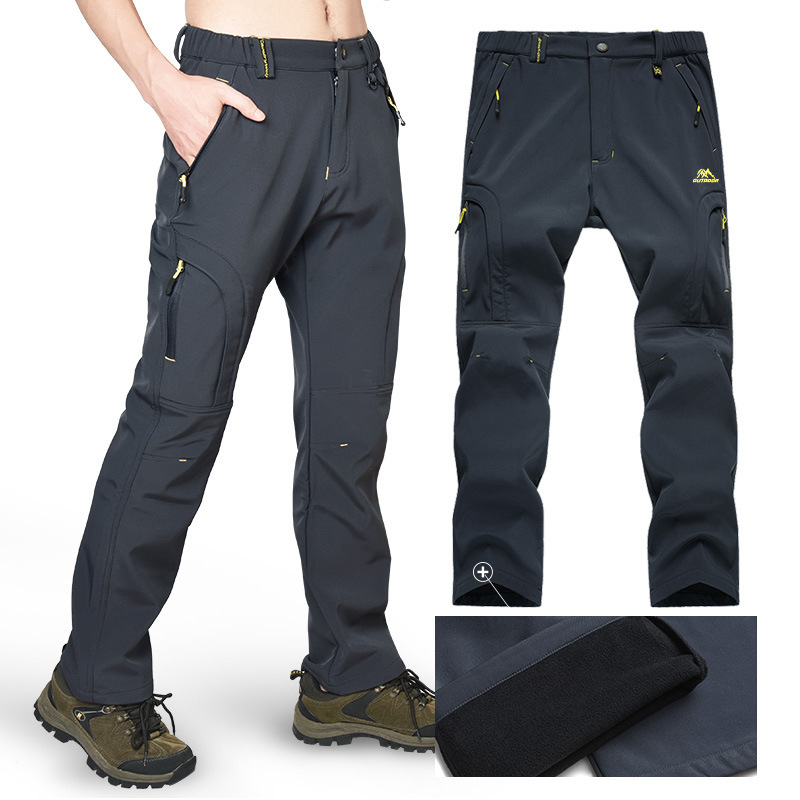Autumn and Winter Outdoor Rush Pants Men's Windproof Waterproof Large Size Warm Loose Fleece Thickened Climbing Pants Women's Cross-border Wholesale Autumn and Winter Outdoor Rush Pants Men's Windproof Waterproof Large Size Warm Loose Fleece Thickened Climbing Pants Women's Cross-border Wholesale