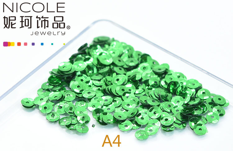 Austria importó lentejuelas 4mm cóncavo bordado francés Glitter Ropa Accesorios 10g Pack
