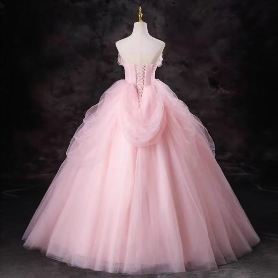 Pink Strapless Fairy Adult Ceremony Evening Dress Dress Light Wedding Dress Niche High-end Elegant French Super Fairy Vocal Art Test