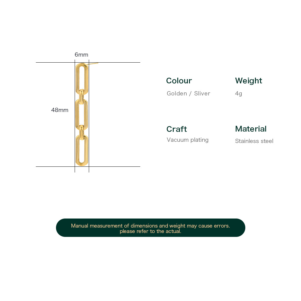 French Style Geometric Stainless Steel Earrings Plating Stainless Steel Earrings