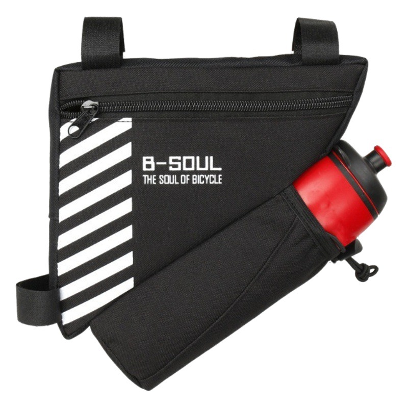 Paquete de viga delantera de bicicleta de montaña transfronteriza B-SOUL, herramienta de poliéster de gran capacidad, paquete triangular de botella de agua de viga de bicicleta de almacenamiento