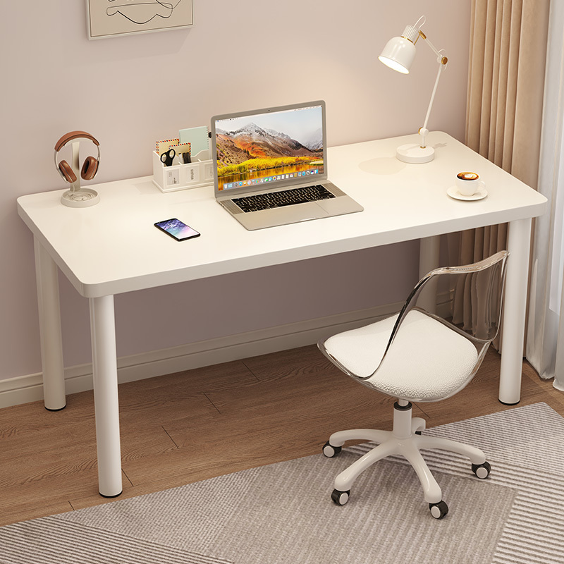 Computer Desk Desktop Bedroom Home Simple Student Study Desk Wall-Mounted Warm White Rectangular Office Desk