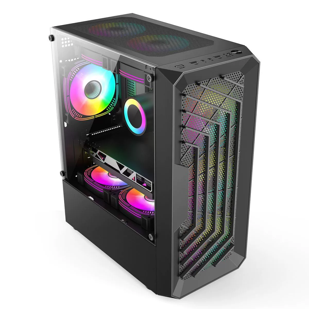 ATX настольный ПК боковая прозрачная USB3.0 игровое стекло DIY размер корпуса пустой аккумулятор, водяное охлаждение, задняя проводка