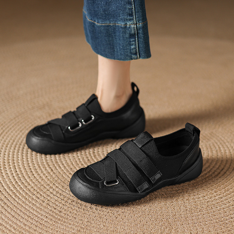 Giày sneaker nữ chunky đế dày da dê phối màu cao cấp — màu đen, màu trắng ngà chi tiết 53