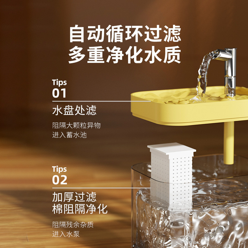 猫咪饮水机自动循环智能流动饮水器小猫喝水器狗狗水碗宠物喝水盆|undefined