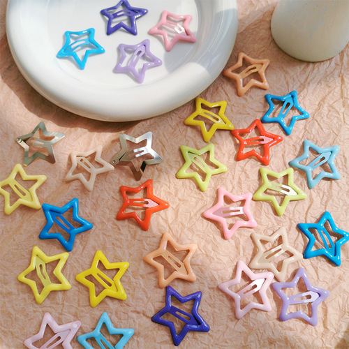 Dopamine five-pointed star hair clip children's cute star clip y2k sweet and spicy style hair clip girl hair accessories