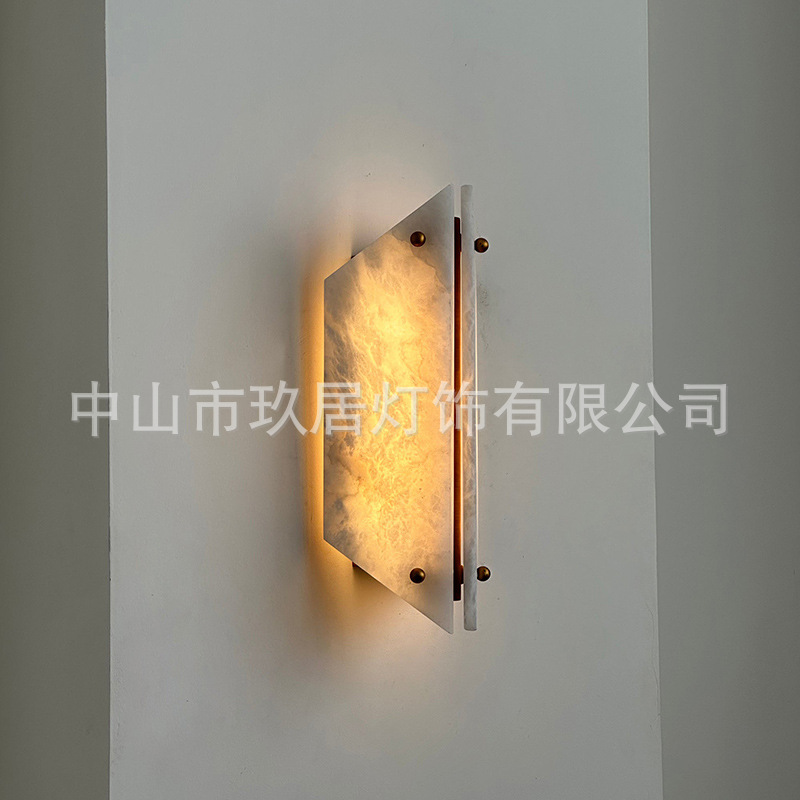 个性西班牙云石设计师壁灯美式客厅背景墙灯现代卧室床头楼梯过道