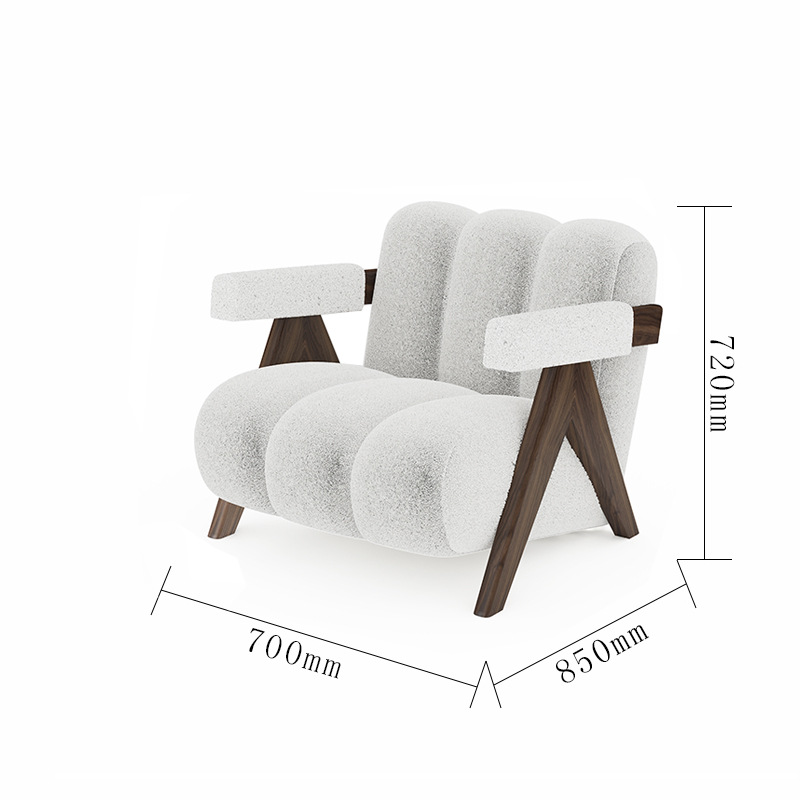 Estilo japonés ocio cuero tela sofá silla para sala de estar sola madera maciza minimalista negociación retro sofá