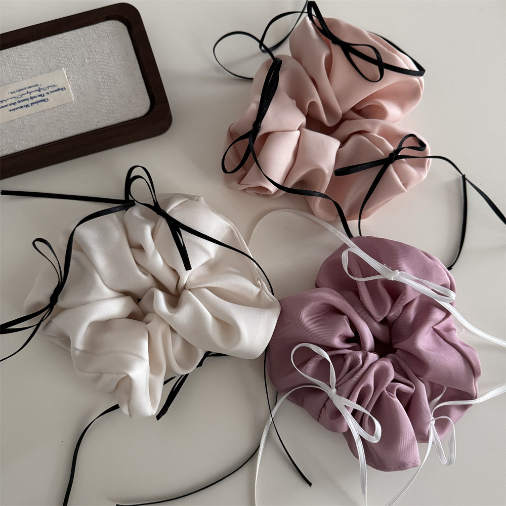 Women's Simple Style Classic Style Solid Color Cloth Bowknot Hair Tie display picture 4