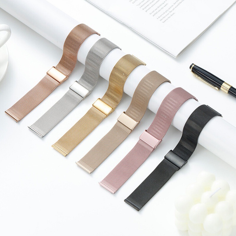 Suitable for Huawei Watch5 Samsung 7 Xiaomi S4 Metal Stainless Steel Gt 6m Lanis Buckle Watch Strap Universal
