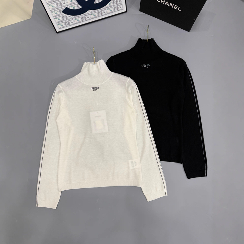 Nanyou High Version Xiaoxiang 25 Autumn and Winter Ski New High Collar Pullover Bottoming Knitwear Contrasting Color Long-Sleeved Knitwear Women's Clothing