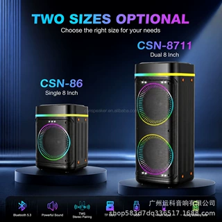 CSN-8711 新款单8/双8寸重低音音响 户外广场舞音响