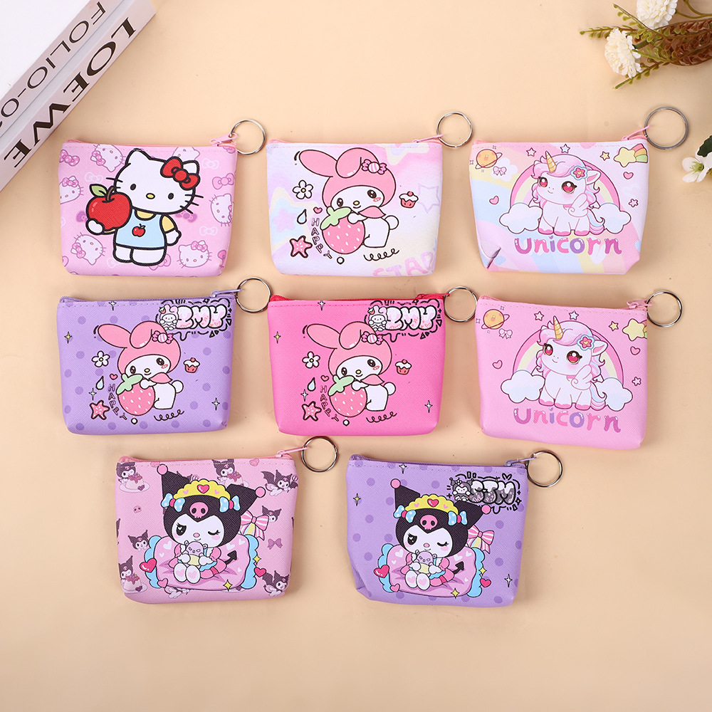 Cross-Border Student Cartoon Print Small Wallet, Cute Children's Coin Purse, Cartoon Character Earphone Case