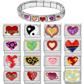 模块手链DIY表带爱心图案原创设计diy Italian Charms Bracelet