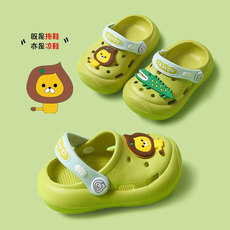 Children's Croc Shoes Boys Sandals Children's Soft Sole Anti-Slip Baby Beach Infant Cartoon Children's Sandals Women's