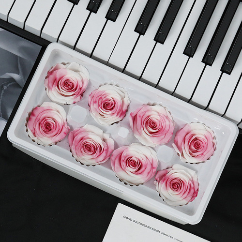 Eternal Flower DIY Cappuccino/Gradient Rose Head Freud Rose Head Bouquet Materials