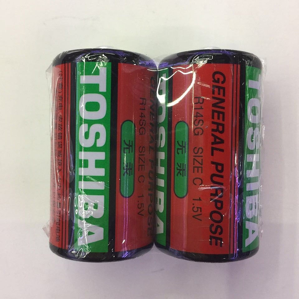 电池红东芝TOSHIBA原装正品铁壳 2号C电池R14SG电池1.5V碳性电池