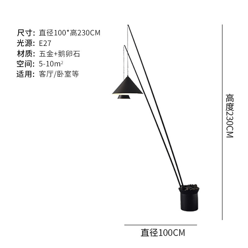 酒店工程样板房展厅客厅卧室落地灯设计师极简展厅大型钓鱼落地灯|undefined