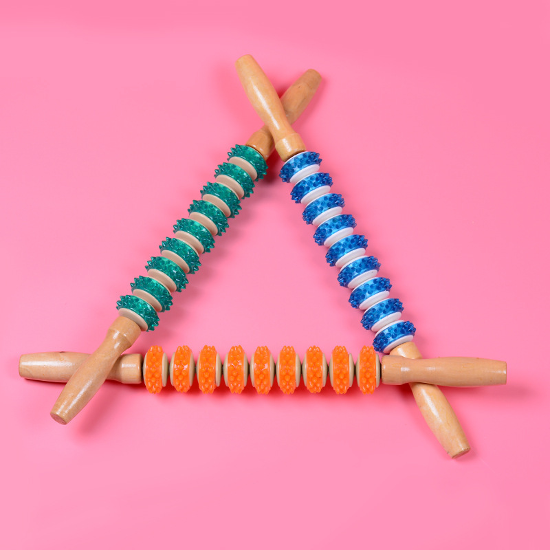 Meridian roller massage stick mace roller handheld massager body waist and legs acid muscle relaxation yoga stick