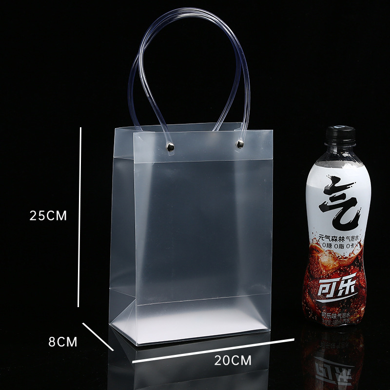 スポット pp 透明ハンドバッグつや消し pvc プラスチックギフトバッグ結婚式のお土産ギフトバッグロットカスタマイズされたロゴ|undefined