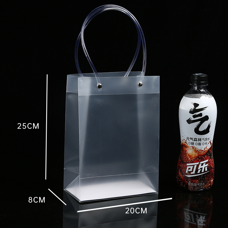Spot pp bolso de mano transparente bolsa de regalo de plástico de pvc esmerilado bolsa de regalo de mano de boda logotipo personalizado a granel image 13