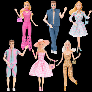 New Barbie movie same foreign trade hot selling 11-inch 30cm doll dressing environmental protection clothes toy accessories