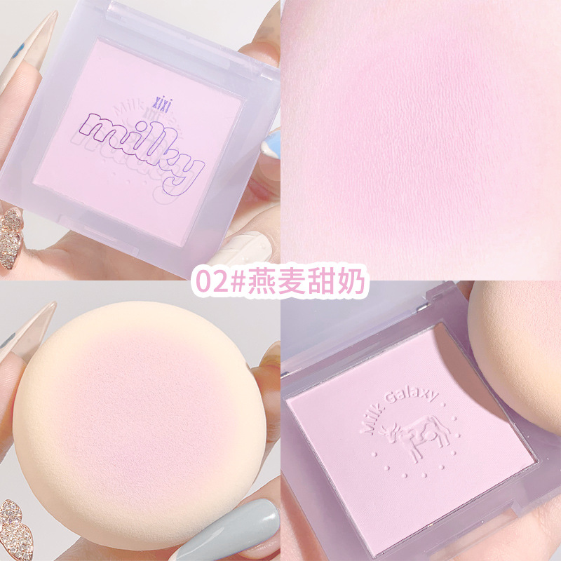 Xixi milk, star, soft mist, blush, novice, small, portable, natural nude make-up, matte bean milk tea, students' parity.