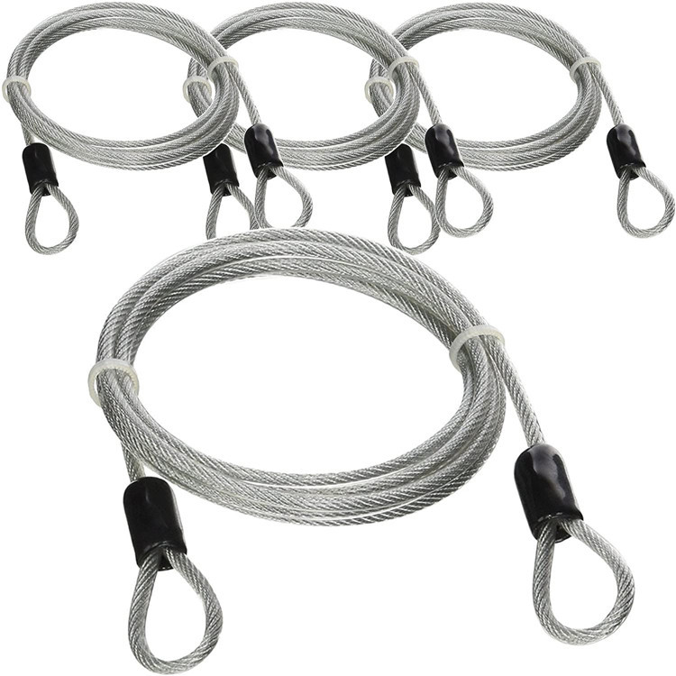 Ring bike cable de seguridad 3/16 "(5mm) diámetro del cable, 2,5 '(76cm) de longitud