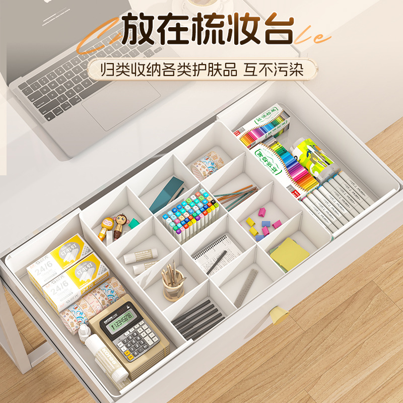 Caja de almacenamiento de calcetines, caja de separación, caja de acabado retráctil de tres en uno, bra, ropa interior, caja de almacenamiento, armario doméstico, artefacto mágico image 5