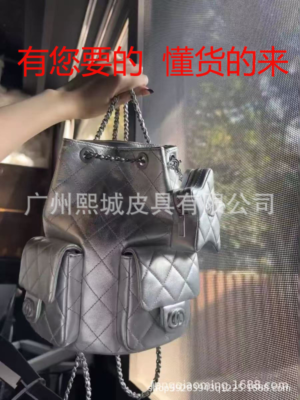 跨境真皮老花十字纹菱格鱼子酱链条流浪包购物袋凯旋门2024新单品|undefined