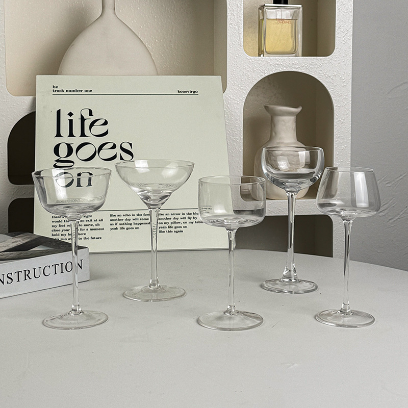 Taza Martini, taza de cóctel, taza de pie alto, taza de cuerno japonesa Kimura, taza de taza Tata, taza de vidrio