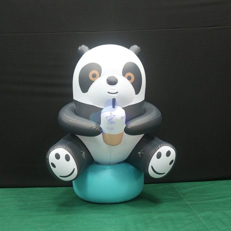 PVC充气卡通熊猫气模户外乐园公园动物美陈广告仿真动物充气模型