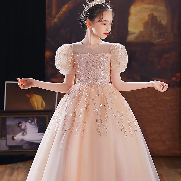 Летнее платье для девочки-цветок, ноготь с sequins, костюм для выступления на фортепиано, вечернее платье, подарок на день рождения