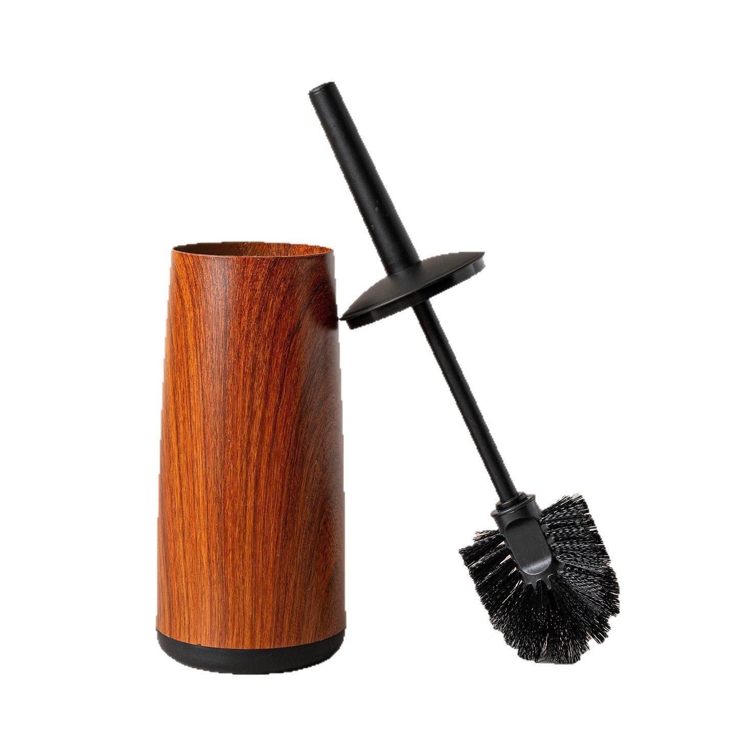 Kit de cepillo de inodoro doméstico sin ángulo muerto cepillo de limpieza de inodoro descontaminación cepillo de mango largo imitación de madera cepillo de limpieza de inodoro