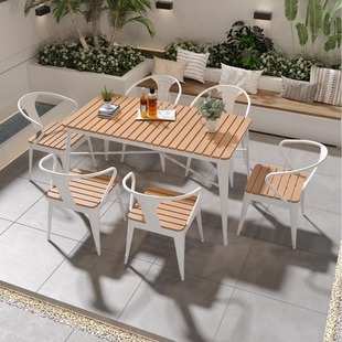 На открытом воздухе на открытом рынке пивной стол и стул сочетает в себе количество осадков и солнцезащитный металлический стол, многократный ресторан Пластиковый деревянный стол