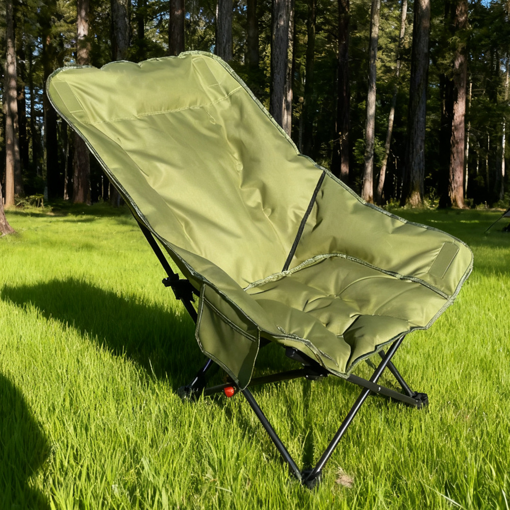 Customized Moon Chair High Back Foldable Cotton Four-Speed Adjustable Outdoor Camping Lunch Break Leisure Chair Reclining Fishing Stool