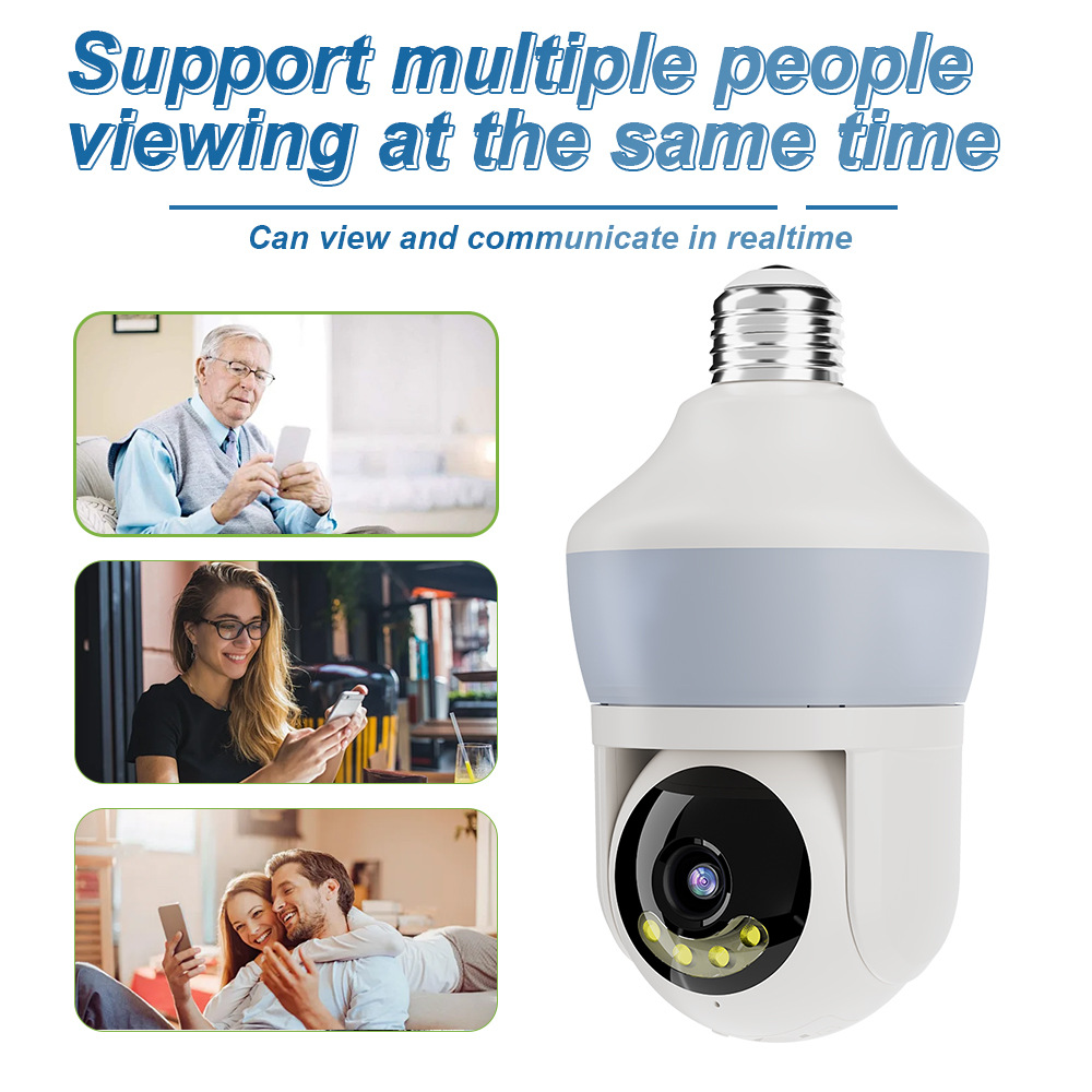 国境を越えて人気の高いスマート電球型監視カメラ、屋内高画質ナイトビジョン、携帯電話遠隔操作WiFiモニター工場