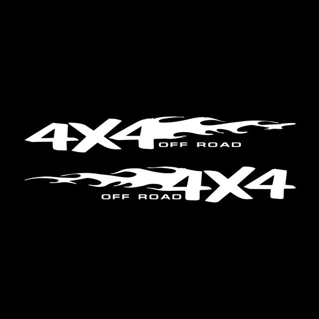 Off-road stickers Fire Totem stripes decorated car Truck pickup body Latte PET reflective stickers waterproof_autovado.com