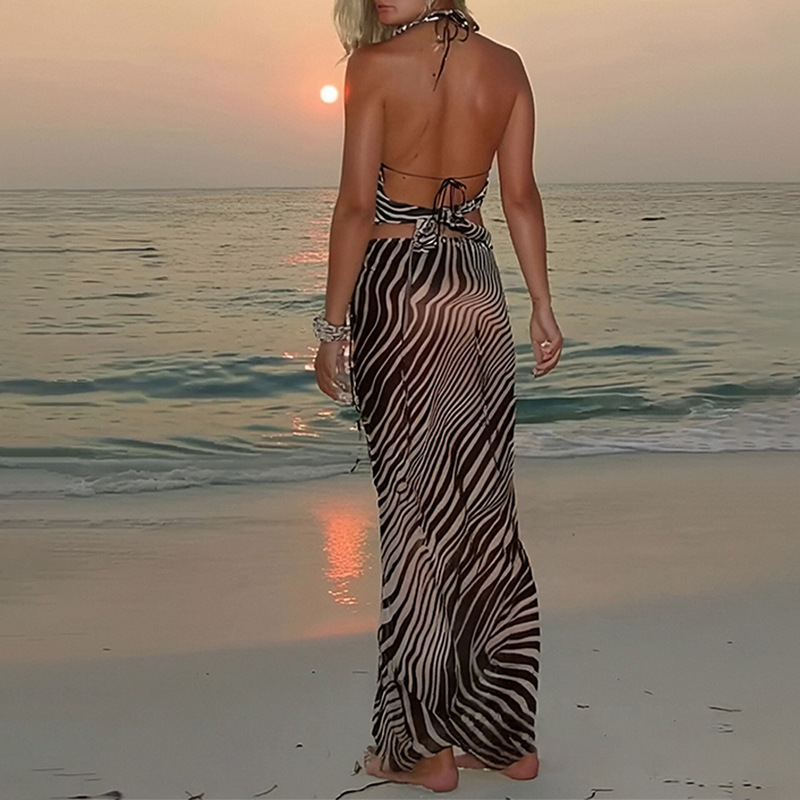Cross-border 2026 Summer New European And American Wom's Fashion Elegant Casual Slit Long Printed Dress For_ecoleips.com