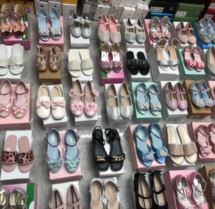 Foreign trade new miscellaneous small and medium-sized girls shoes 21_36 rhinestone decorative buckle princess shoes slippers stall sale