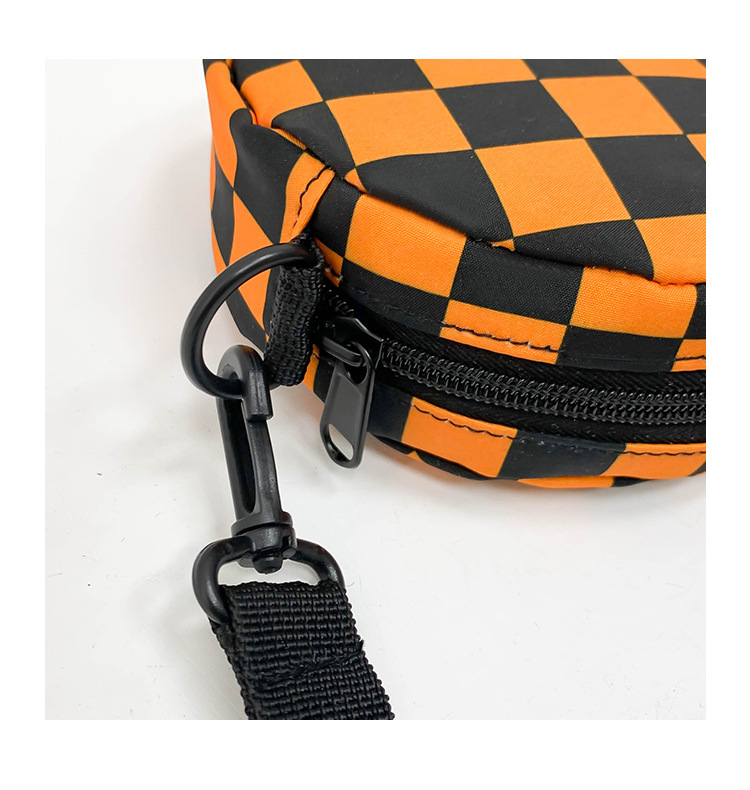 Boy's Small Nylon Lattice Fashion Round Zipper Crossbody Bag display picture 4