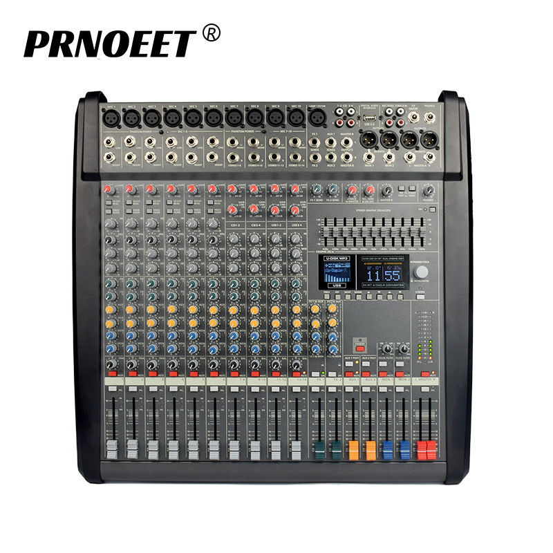 专业调音台带功放一体机 大功率舞台婚庆演出K歌话筒户外蓝牙音响