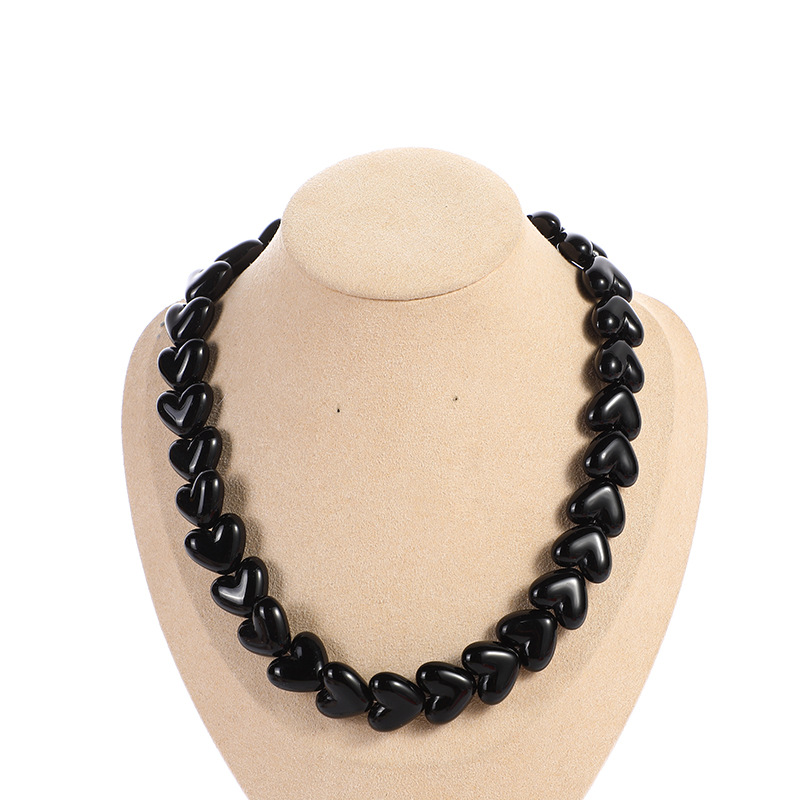 Fashion Heart Shape Beaded Arylic Womenu0027S Necklace 1 Piece