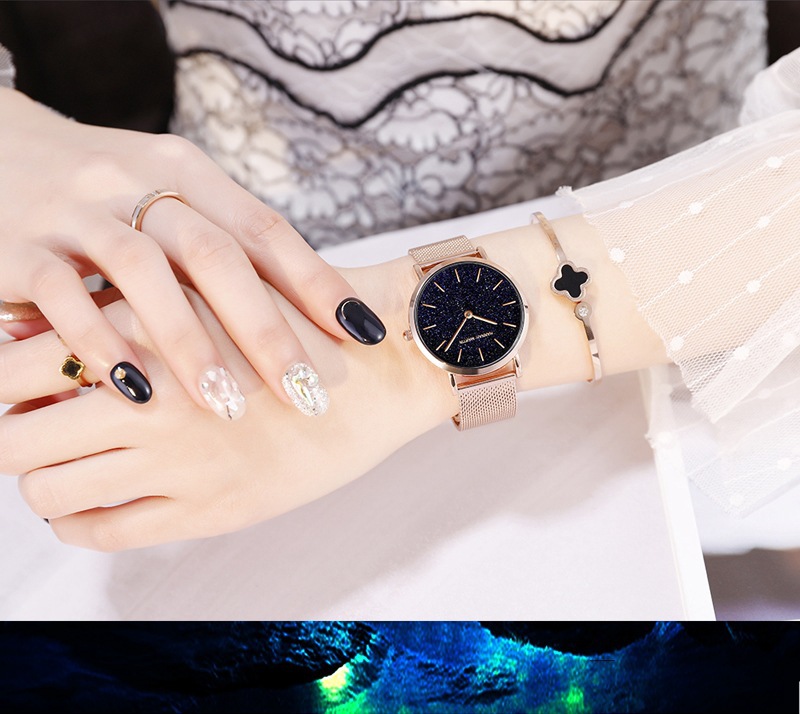 Uhrwerk Quarzuhr Sternenhimmel Damenuhr Lässige Gürteluhr Damen_voghion.com