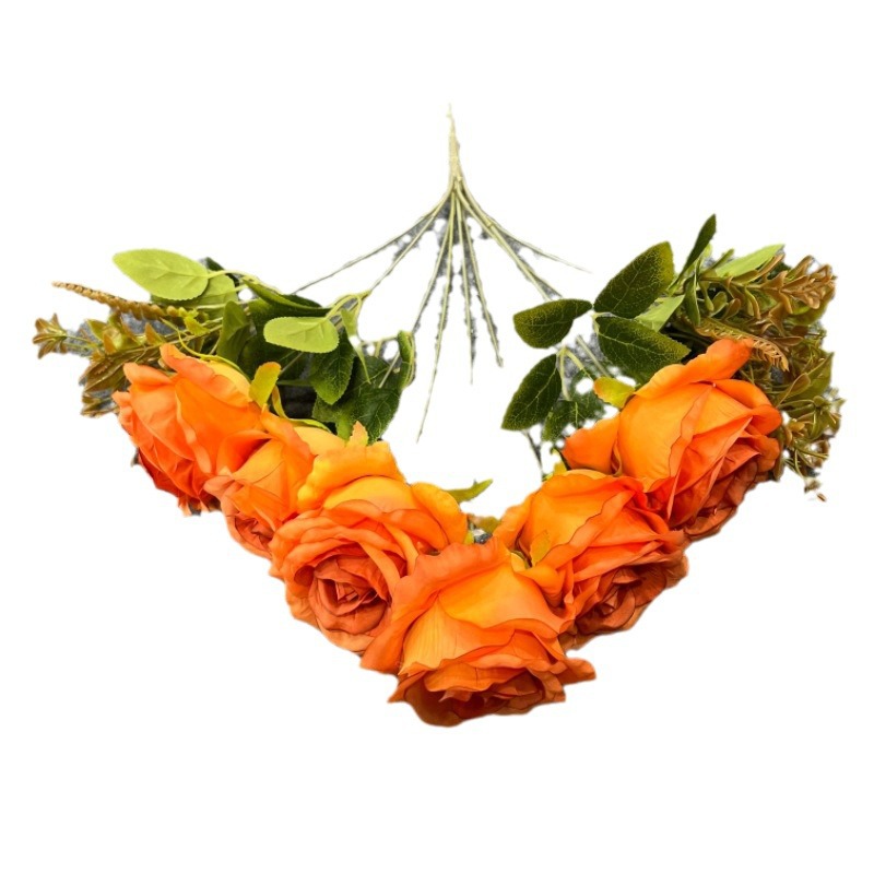 Ramo de Rosas Artificiales de Seda en Relieve para Mesa de Comedor y Boda image 6