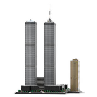 Building Blocks Cross-Border Moc-177998 World Trade Center Complex 1:800 Scale Building 7121 Parts