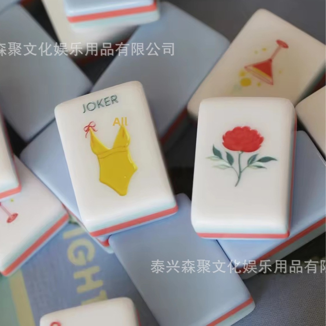 American mahjong factory produces ready-to-ship mahjong tiles, hand-crafted acrylic mahjong 36MM ocean style for cross-border trade
