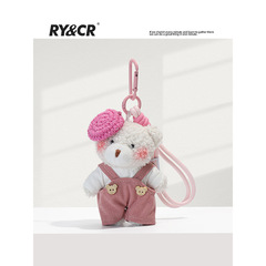 オリジナルバックストラップ画家キャップベアバッグ可爱いストラップキーホルダー可爱いぬいぐるみペンダント女の子プレゼント