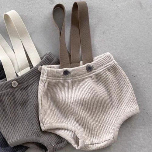 Korean style baby jumpsuit, spring and summer baby knitted overalls, baby pit strips and fart crawling clothes