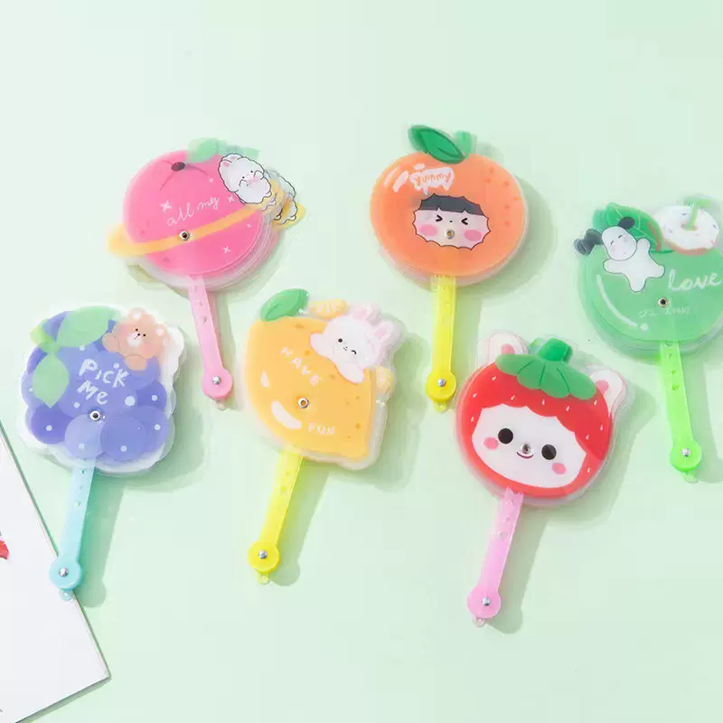卡通水果折叠扇子批发奖励小学生奖品礼品七折扇创意芳香折叠式